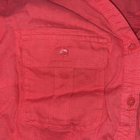 Nicole Miller 100% Linen Button Front Blouse - Picture 4 of 6